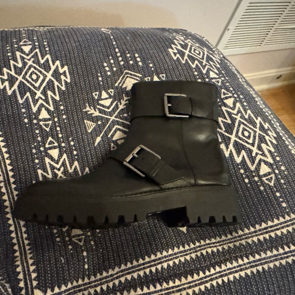 NWOT NORDSTROM Black Macombs Water Resistant Leather MOTO Boots size 7 - Picture 11 of 12